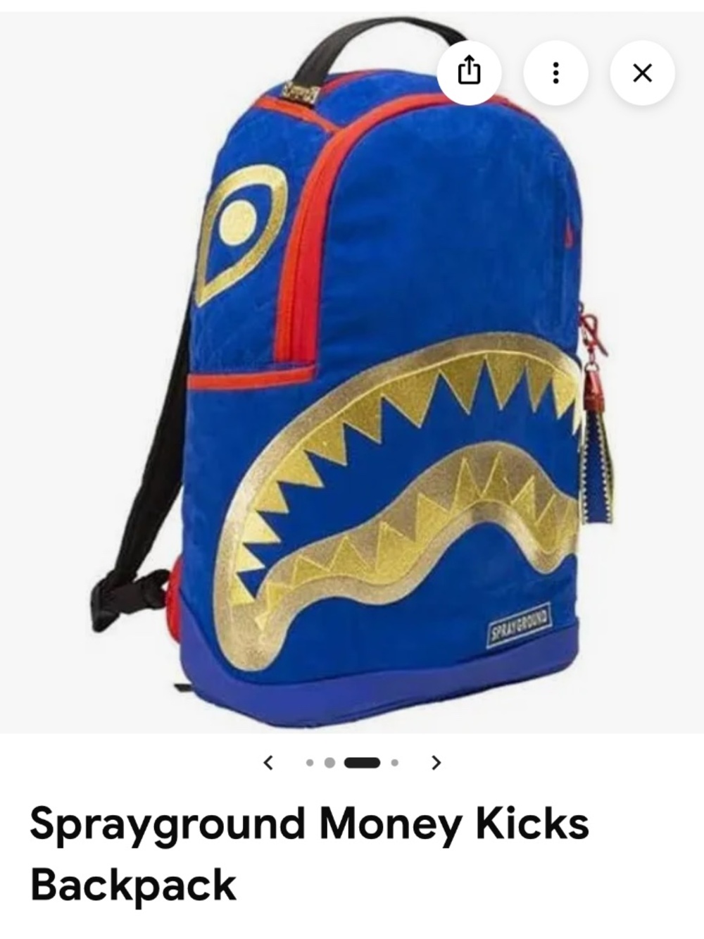 Sprayground BLUE Suede Money Kicks Full Size Backpack